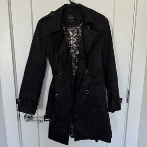 Vintage Portmans Black Trench Coat | Size S